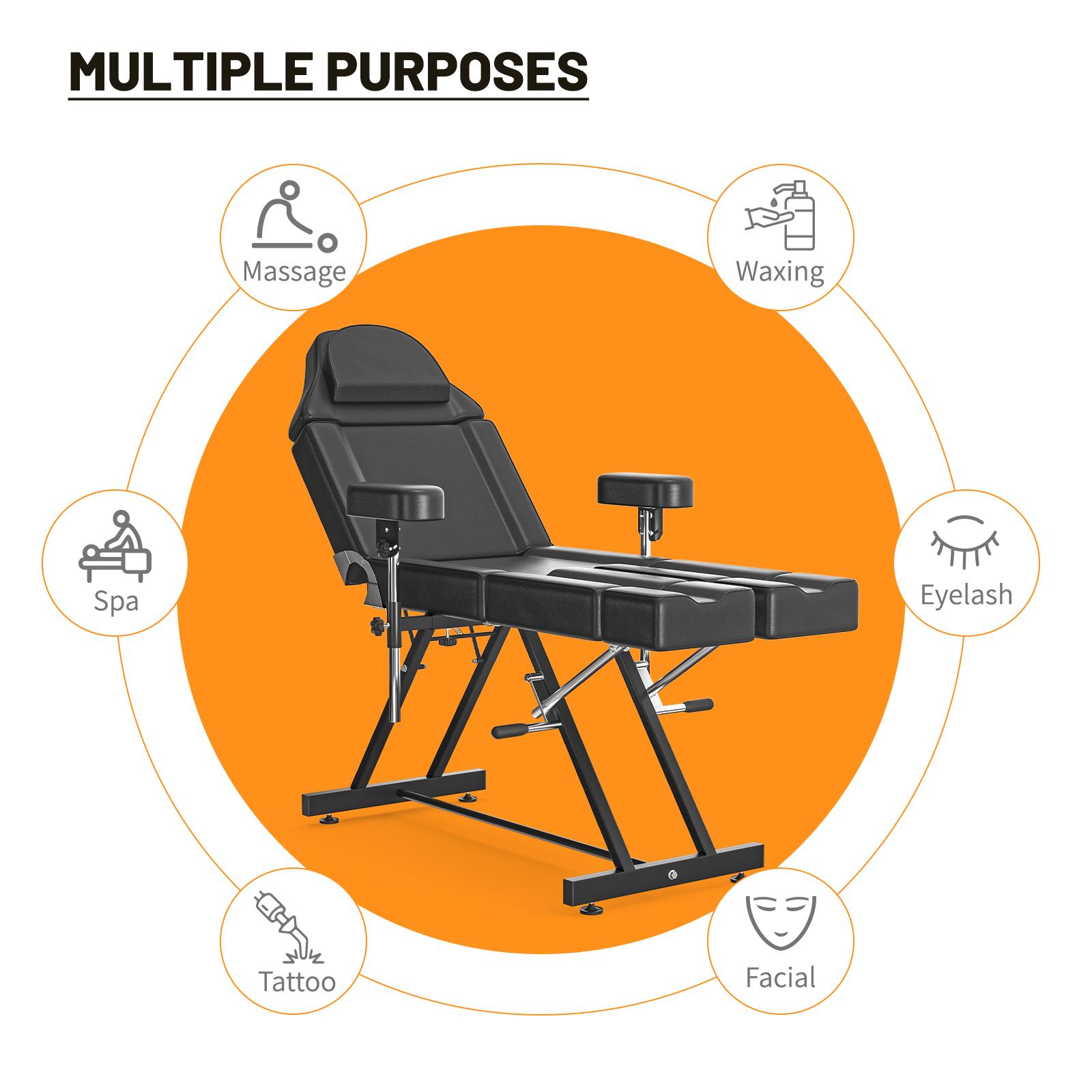 Tattoo Chair Client Facial Lash Bed Heavy Duty Adjustable Esthetician Table Swivel Armrests Lash Bed Tattoo Bed Hydraulic Stool Spa