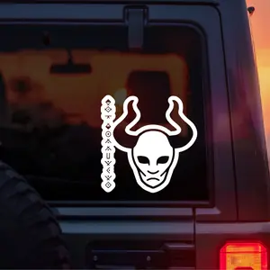 Sleep Token “The Summoning” Vinyl Car Decal - Take Me Back To Eden - The Summoning Character Art with Rune Alphabet Song Title – Alternative Metal Band Sticker for Car Window Laptop Tumbler – Sleep Token Fan Gift