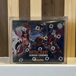 League of Legends Riftbound Acrylic Display Case for Origins/Spiritforged Booster Box UV Resistant Magnetic Lid