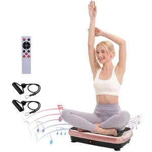 HopHorse Vibration Plate Exercise Machine - Bluetooth Remote Control  Vibrationplates Home Gym Equipment with 4 Speeds & Resistance Bands, Ideal For Father‘s Day