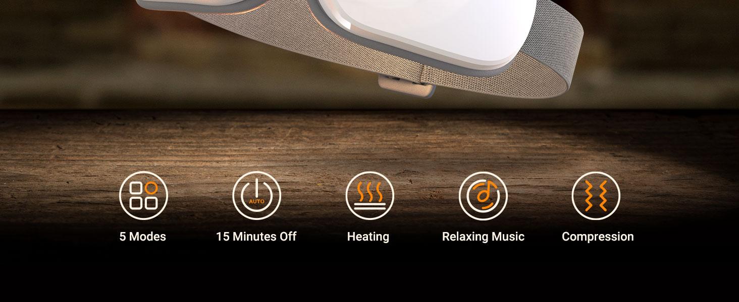 Merach Eye Massager with Heat Compression and Bluetooth Music Eye Care Device Smart Eye Mask for Relax Birthday Gifts