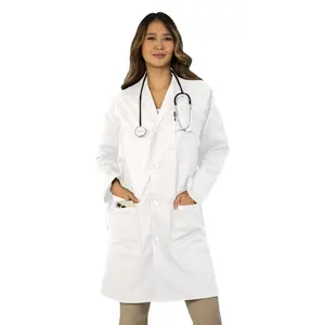 HEEDFIT Premium Unisex Lab Coat for Men & Women – Long Sleeve Durable Poly-Cotton Doctor Coat with 5 Pockets And Pen Slot