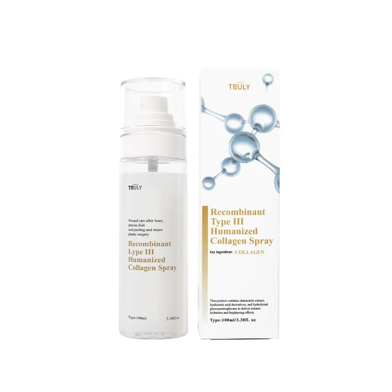 TBULY Recombinant Type III Humanized Collagen Spray 100ml - Hydrates Repairs Firms Skin for Dry Sensitive Post-Treatment Care with Chamomile & Hyaluronic Acid - Oil