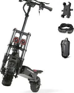 DT-30 6000W Dual Motor Electric Scooter for Adults, 11" Off-Road Tires, 60V 38Ah Battery, 85KM/H Top Speed, 100KM Range, Dual Disc Brake, IPX5 Waterproof