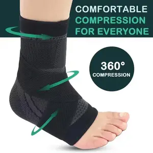 2 Pack Unisex Adjustable Compression Ankle Brace, Support for Achilles & Injury Recovery