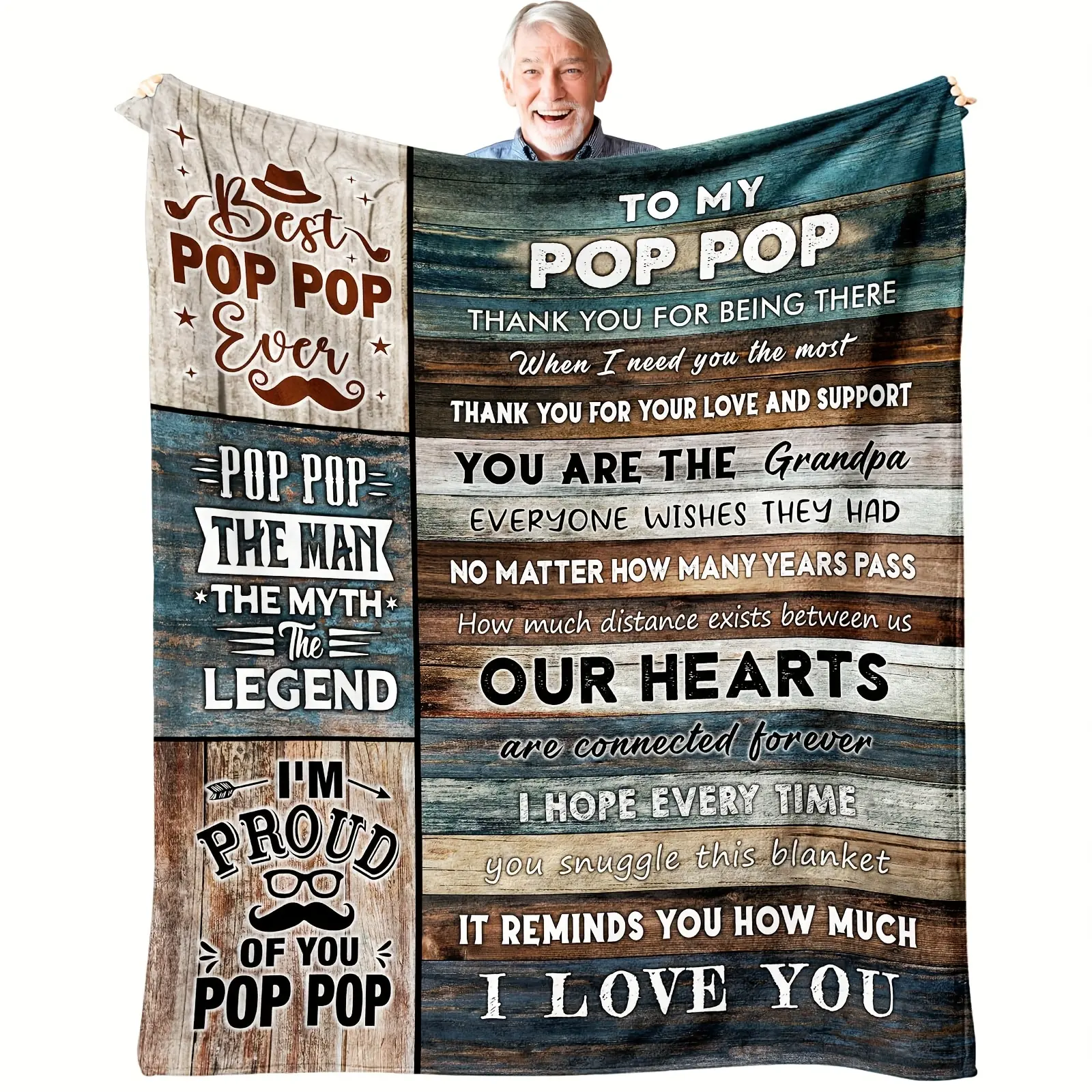 Father's Day Pop Pop Gift, Grandchild Gift for Pop Pop, Best Birthday Pop-Pop Gift, Flannel Blanket, Soft Cozy Blanket, Cozy Warm Blanket, Valentine's Day, Anniversary, Thanksgiving, Retirement