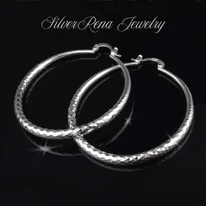 S925 Mother's Day Classic 45mm Hoop Earrings, Stylish Large Circle Huggie Earrings, Elegant and Casual Ear Jewelry for Women, Hypoalleregenic Sterling Silver Ear Needles Perfect Gift for Lover, Girls for Daily Wear and Party, Birthday Valentine's Day Gift