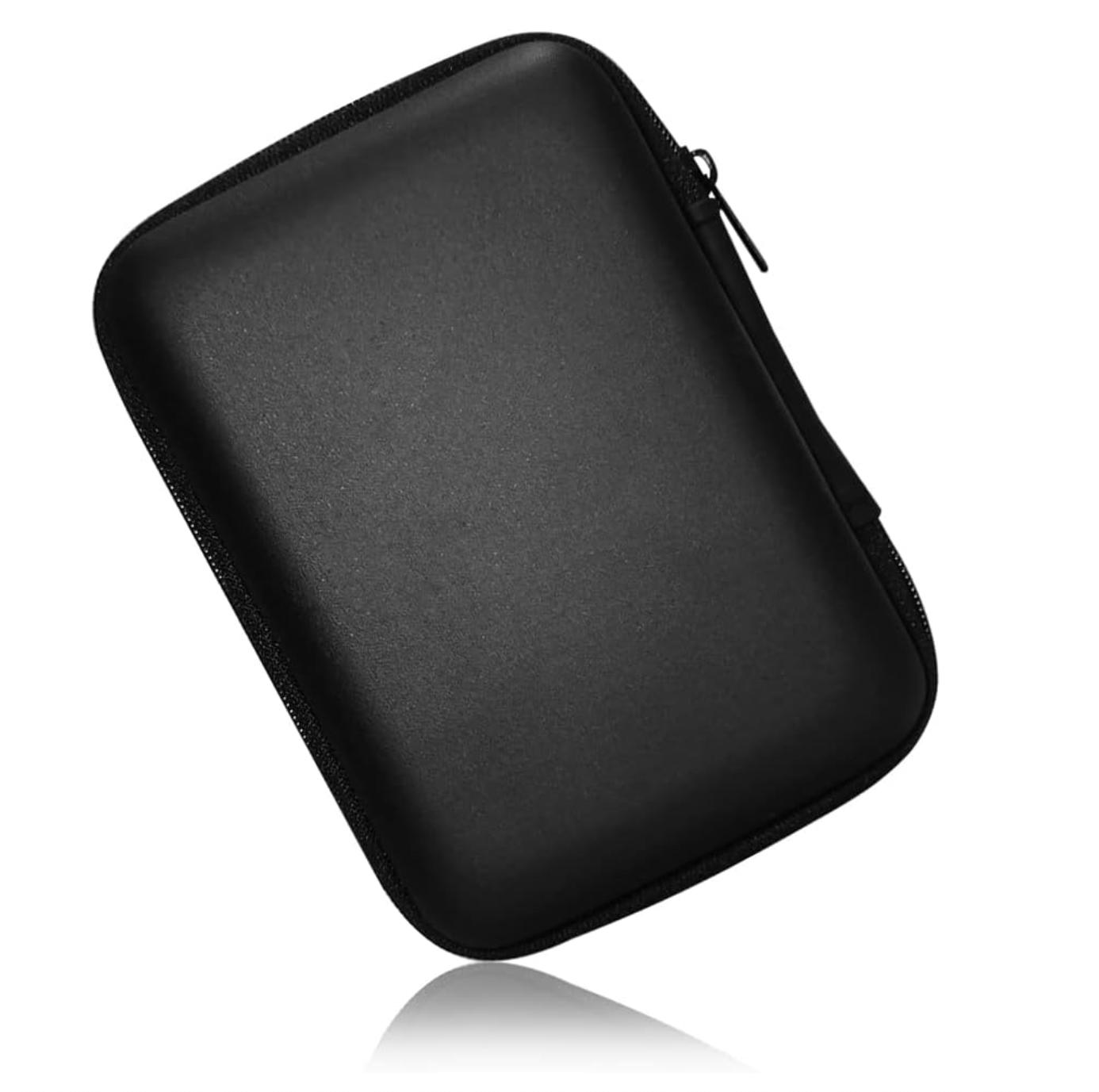 Hard drive/sound card/mini game console portable case storage and storage bag multi-purpose universal portable bag, compatible with Western Digital WD Elements Seagate, 2.5-inch EVA shock resistant travel case (black)