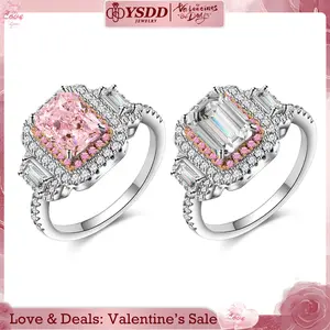 【#323 Princess Aurora】Double-halo 2Carat Synthetic Moissanite/CZ Ring in 925 Sterling Silver For Women