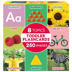 BenBen Flash Cards for Toddlers, 125 Extra Thick Double-Sided Educational Flashcards, Alphabet, Number, Animal, Shape, Color, Preschool Learning Activities, Gift for Kids 1 2 3 4 Years