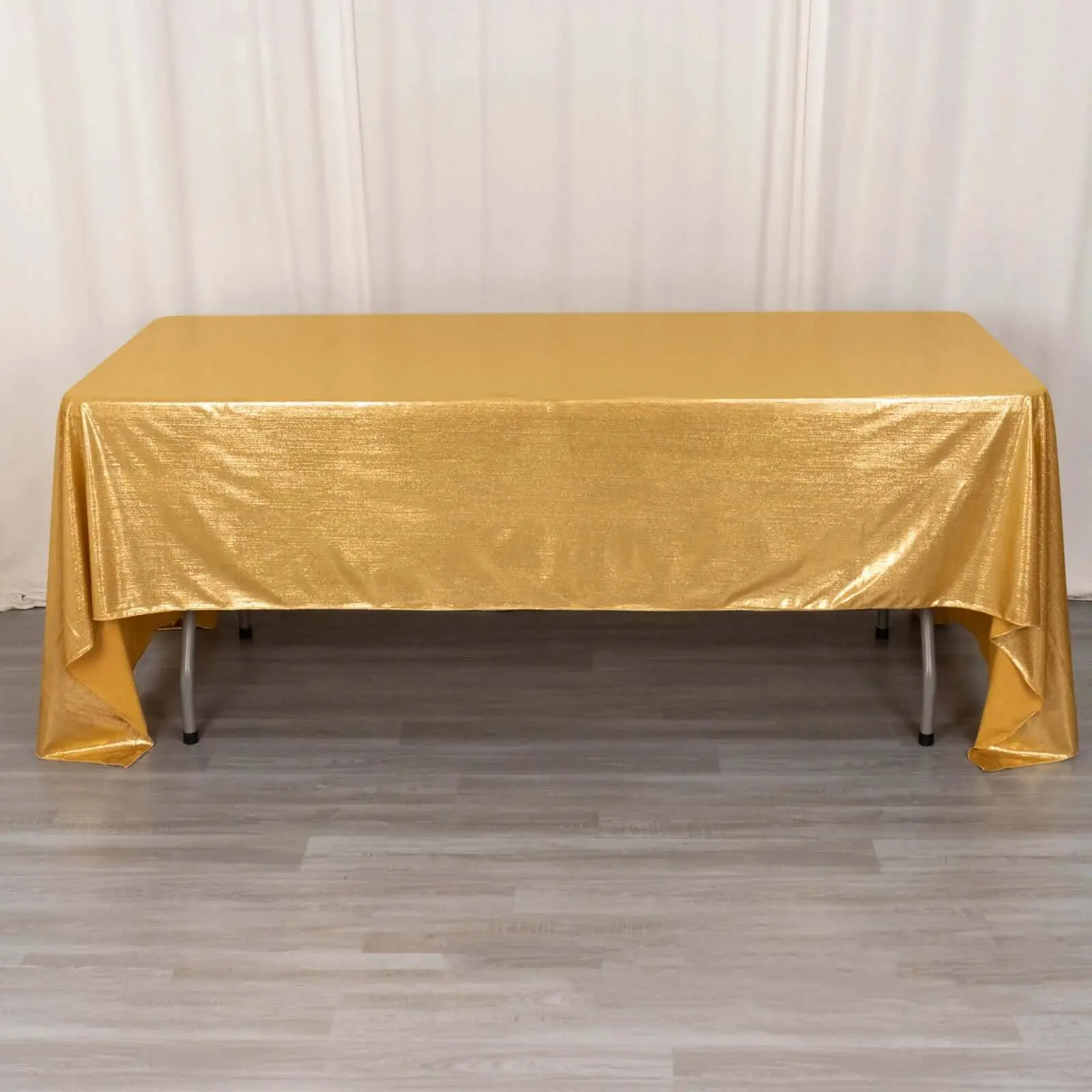 Gold Sequin Dots Polyester Rectangle Tablecloth (60"x126") - Wrinkle-Free, Sparkling Kitchen Linen for Sophisticated Events, Birthday Decorations, Party Accessories, Graduations Decoration, Wedding Party Supplies