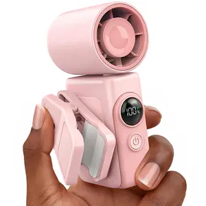 Clip-On Portable Fan, 13500 RPM Rechargeable Handheld Mini Fan with LED Display, 360° Rotating Detachable Clip, Stroller Fan for Baby, Compact Travel Essentials/Lash, Summer Gifts for Women