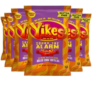 Yikes Sound The Alarm Extra Hot Spicy Potato Chips 4oz Bags (Pack of 6)