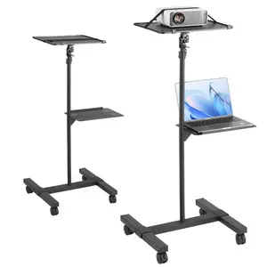 VEVOR Projector Stand, Projector Floor Stand with Adjustable Height 30.3 to 63.4 inch, 360 Horizontal Rotation Projectors Cart for Meetings, Outdoor Movies, Video Stand, Gimbal Mount or Tray Support