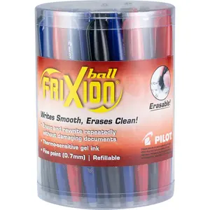 Pilot, FriXion Ball Erasable  Refillable Gel Ink Pens, Fine Point 0.7 mm, Tub 36, Assorted Colors