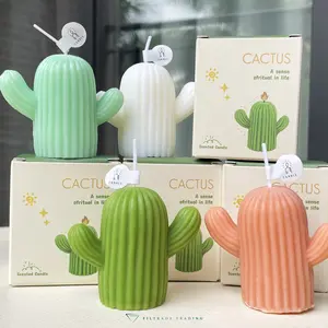 Cactus Calm Scented Candle Set | 4×52g Handmade Candles, Individually Boxed