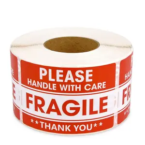 2"x 3" Fragile Stickers 500 Labels Per Roll  Adhesive (Handle with Care,Do Not Drop,Thank You) Labels for Shipping and Moving