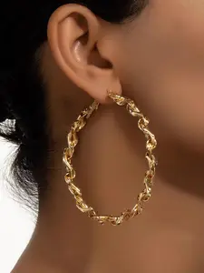 Chain Design Hoop Earrings, lightweight chunky hoops, Statement Earrings, Fashionable Jewelry for Women, Trendy All-match & Exquisite Jewelry for Birthday Gift