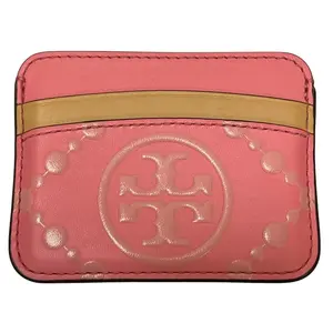 Pre-owned Tory Burch Calfskin Small Leather Goods T Monogram Card Case