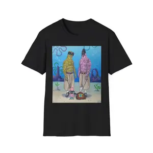Hard SpongeBob BIkini Bottom Duo T-Shirt — Quirky Cartoon Sea Characters Graphic Tee