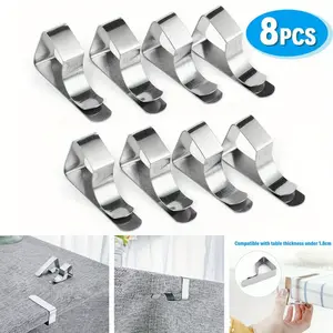 8pcs Stainless Steel Tablecloth Clamps Table Cloth Clips Holder Clip For Party Wedding Table Cover Clamps Decorative