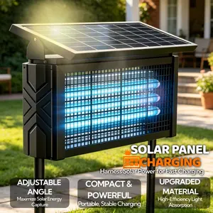 High Voltage Insect Catcher, 3 Light Tubes Large Coverage Fly Zapper, Two Ways to Install, Weatherproof Pest Trap, for Workshops, Pavilions, Villas, Street Stalls