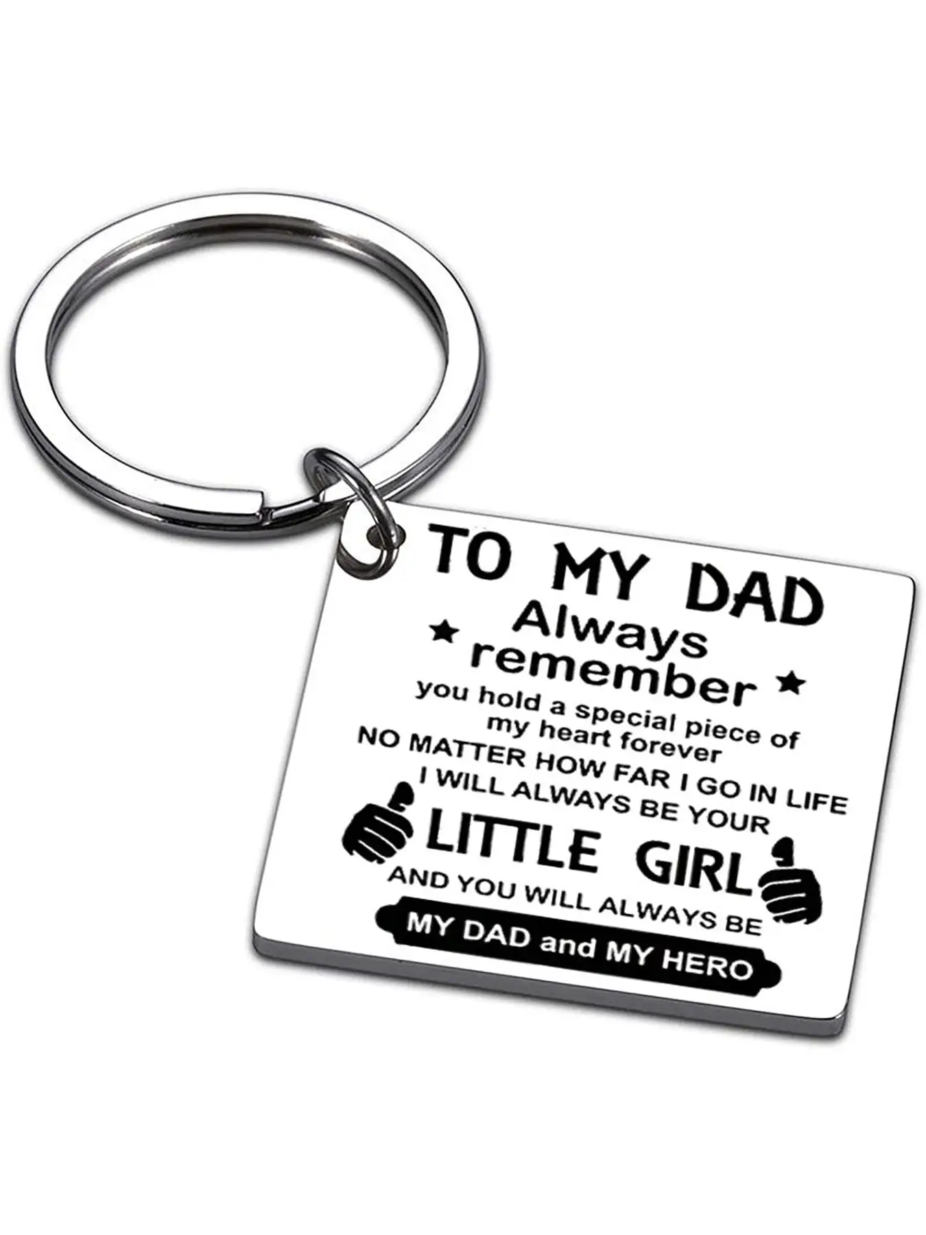 Personalized Summer Outfits 2024 Letter Pattern Slogan Metal Keychain, Square Shaped Stainless Steel Keychain for Men & Women for Daily Clothing Decor