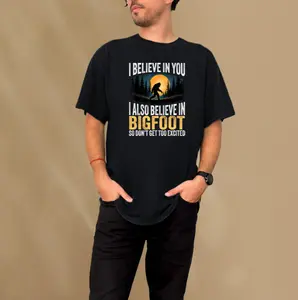 Casual 100% Cotton Bigfoot Tee – Funny Sarcastic Sasquatch Quote Shirt