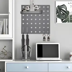 Hole Board Wall Organizer, Wall Mounted Hole Board with Accessories, Home Organizer for Kitchen Bathroom Study Room, Decor