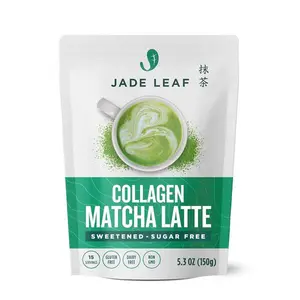 Jade Leaf Matcha Latte Powder with Grass Fed Bovine Collagen - Sugar Free, Sweetened with Monkfruit for Lattes Mixes - Made with Organic Japanese Matcha Powder 5.3 Ounce / 150g (Pack of 1)