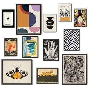97 Decor Vintage Eclectic Wall Art Collage - Maximalist Decor Modern Art Prints For Wall Decor, Eclectic Home Decor Aesthetic, Cool Funky Decor Retro Bauhaus Posters Set For Dorm Bedroom (Unframed)