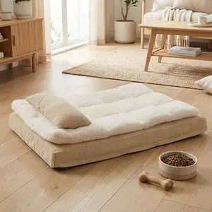 Orthopedic Dog Bed with Bolster  Egg Crate Foam Pet Bed with Washable Cover & Plush Cushion