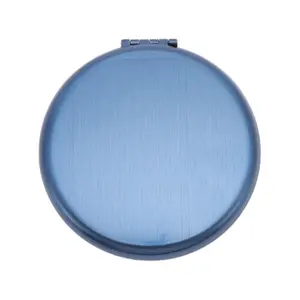 VOCOSTE 1pc Women's Compact Mirror, Large Round Folding Makeup Mirror for Travel Vacation Blue