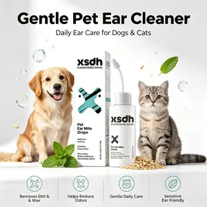 XSDH Pet Ear Cleaner Drops for Dogs and Cats – Alcohol-Free Ear Cleaning Solution for Wax, Dirt & Smelly Ears – Gentle Ear Rinse for Daily Hygiene