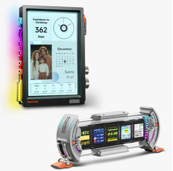 Divoom Times Gate Cyberpunk Gaming Digital Wall Clock with Times Frame 10.1-Inch Smart Desk Display