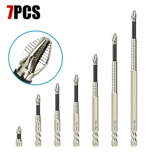 K5 lmpact-Resistant and Non-SlipBit,impact Driver Bit Set,Titanium Alloy lmpact Non-Slip Cross Head,High Magnetic Screwdriver Drill Bit