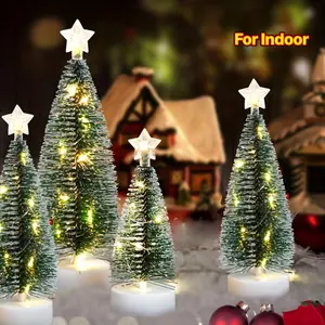 3 large, medium and small simulated Christmas trees, led copper wire light trees, Christmas festival decorations, scene selection and decoration accessories, festival lighting fixtures, indoor home small ornaments, cedar trees, 2 AA batteries (not include