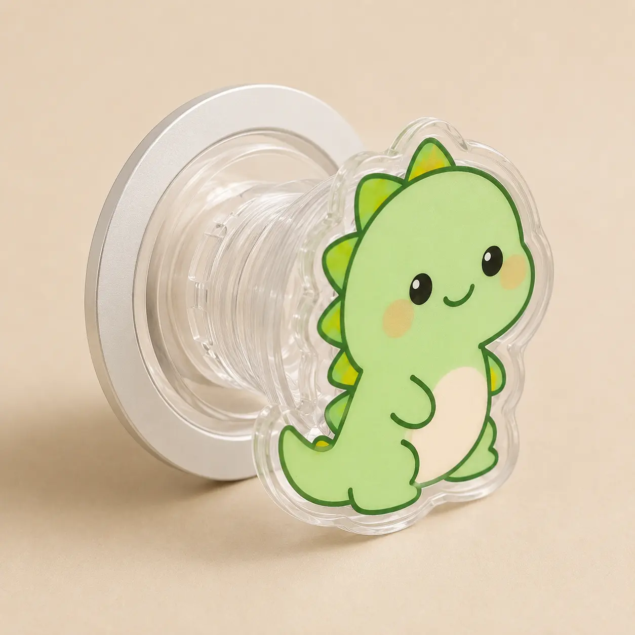 Cute Green Dinosaur Phone Grip, Kawaii Dino Magnetic Phone Holder, Acrylic Phone Stand, Cute Phone Accessory Gift