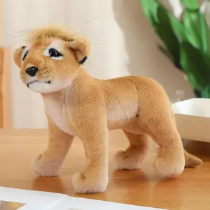 Realistic Beast Plush Toys Cute Wild Tiger Lion Leopard Soft Stuffed Animal Doll Cool Home Decor Kids Gift