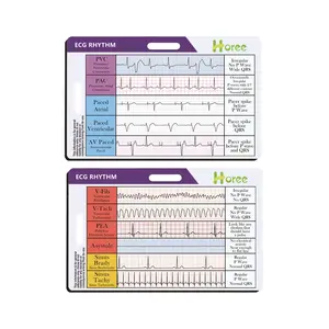 EKG Rhythm Interpretation Card, 2-piece  Portable Reference Card, Quick Reference Guide, Rapid Interpretation Guide Card, ECG Rhythm, Nursing Flashcards, Office Stationery & Supplies