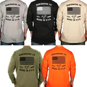 #Benchmark FR Flagship USA Flame Resistant Shirt Sweatshirt, Mens Pullover Printed Shirt, Menswear Graphic Hoodie, Unisex Tshirt FG1
