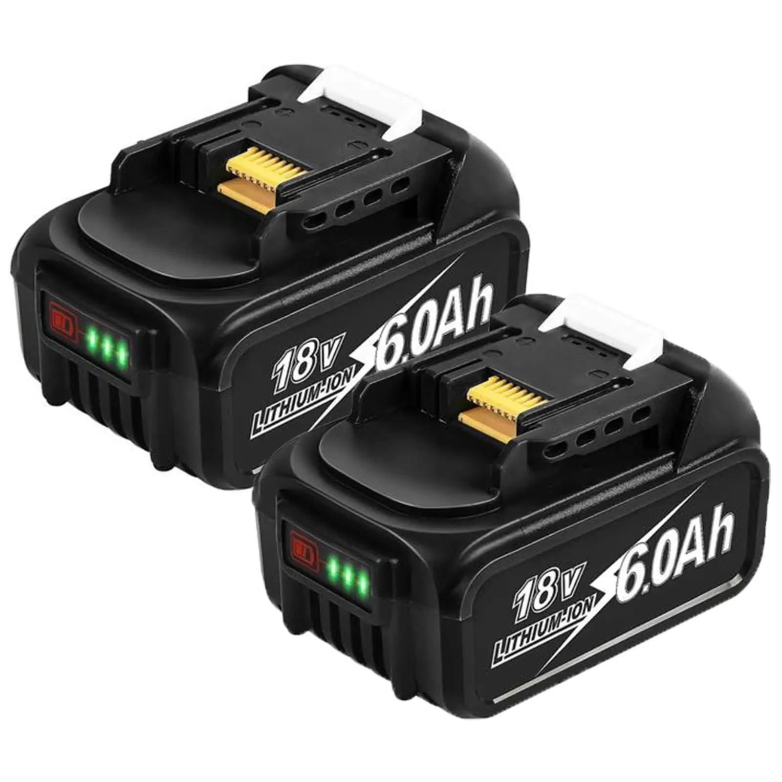 Bslite--6.0Ah Replacement for Makita 18V Battery 2Pack, Compatible with Makita 18V Tools and Charger
