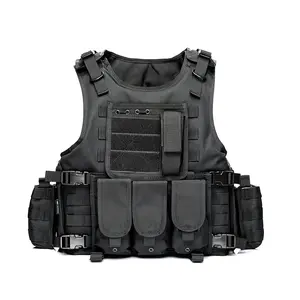 1pc Adjustable Quick Release Lightweight Multifunctional Tactical Survival Vest with MOLLE Webbing, Durable Polyester, Black, for Camping, Fishing, Hunting, Outdoor Training, and Adventure, Perfect Gift for Men, Camping And Survival Gear