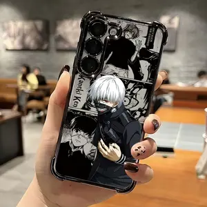 Anime Action Cartoon Tokyo Ghoul Kaneki Ken Phone Case Compatible with for samsung for galaxy S25 S24 S23 S22 S21 FE Ultra Plus 4G 5G Shockproof Transparent Soft Back Cover.