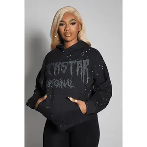 Andreas Black Rhinestone Hoodie