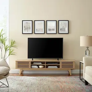 Modway Render 70" Entertainment Center TV Stand in Oak