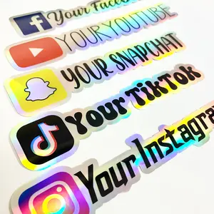 Holographic Vinyl Sticker | Personalized Car Decal | Custom Decal | Social Media Tags | Custom Text | Prints | Car Stickers