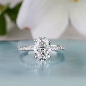 Oval Cut Solitaire Moissanite Engagement Ring
