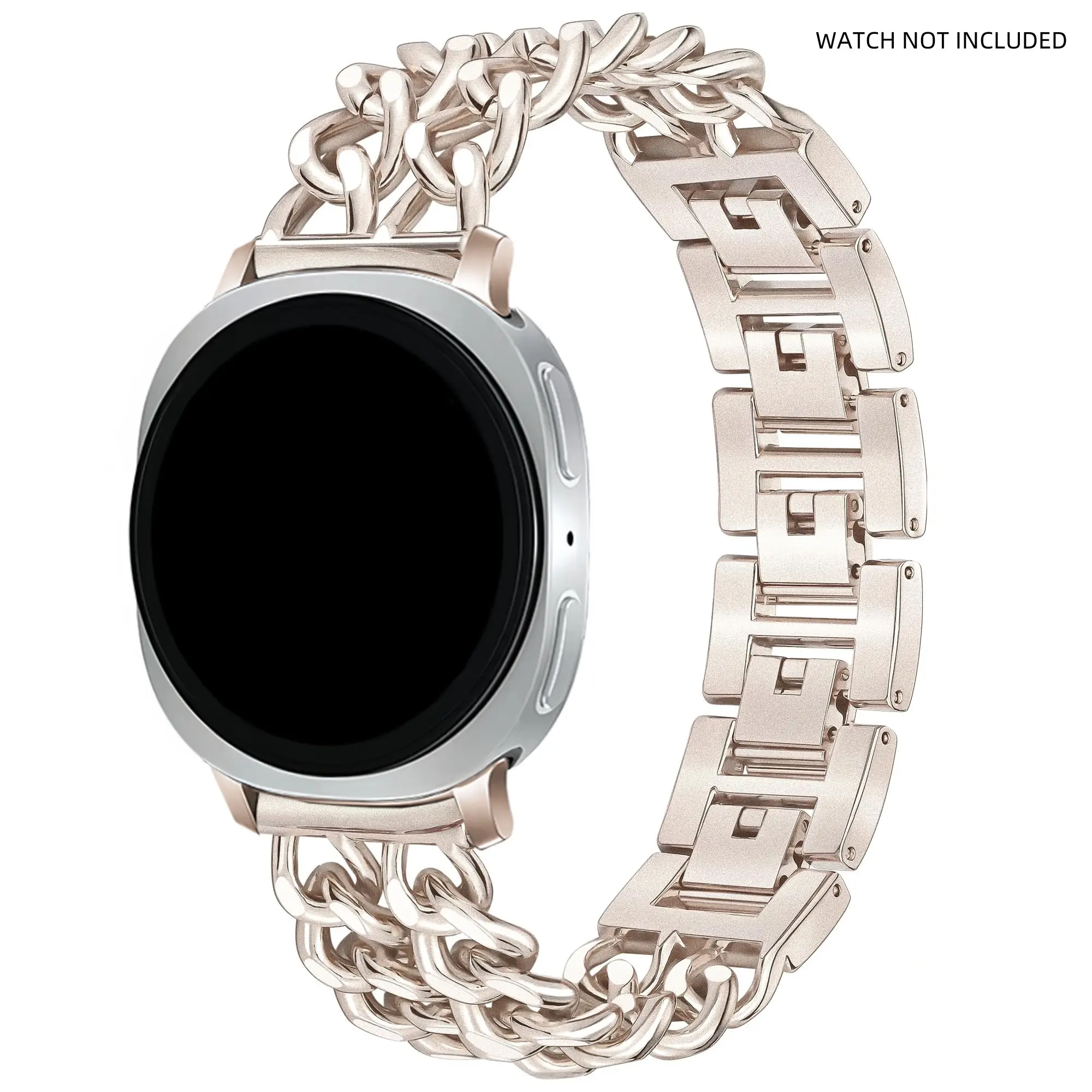 Metal Bands Compatible with Samsung Galaxy Watch 8 Band 44mm 40mm/Galaxy Watch 8 Classic Band 46mm, Business Stainless Steel Durability Adjustable Smart Watch Strap Wristband for Galaxy Watch 8 2025 Men Women, Smartwatch Straps
