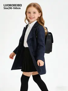 【 LUOBOKIDS 】 Children's coat for spring and autumn, suitable for children with a height of 90-160cm, Western College style spring and autumn coat, Collared Jacket